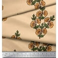 thumbnail image 3 of Soimoi Cotton Voile Fabric Leaves & Floral Block Print Sewing Fabric Yard 56 Inch Wide, 3 of 3
