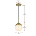 thumbnail image 3 of Eclipse 1 Light Black Pendant With Frosted White Glass, 3 of 7