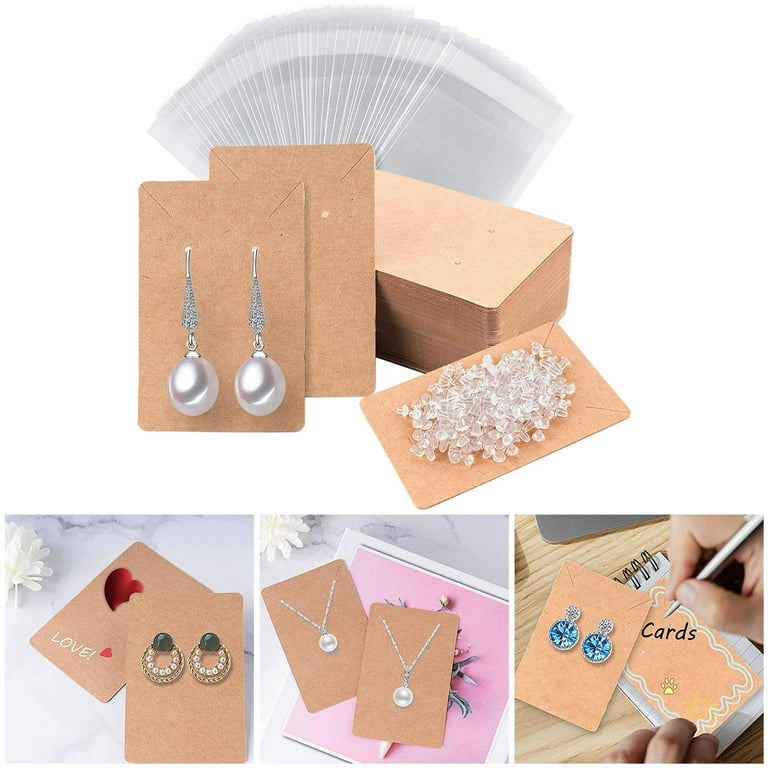 Earring Cards for Selling Including 120 Pcs Earring Holder Cards, 120  Earring Packaging and 240 Pcs Earring Backs, for Necklace/Jewelry Display