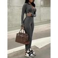 thumbnail image 5 of For Women, Solid Color Zip-Up Stand Collar Long Sleeve Jumpsuit & Bodysuits with Tight Fit, Perfect for Autumn, 5 of 5