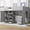 Grey + Solid Wood+MDF + Bedroom, variant on Luckynote Wood Full Size Loft Bed with Built-in Wardrobe, Desk, Storage Shelves and Drawers, Beige