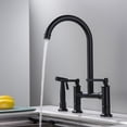 thumbnail image 2 of Matte Black High Arc Kitchen Bridge Faucet with Side Sprayer, Commercial Kitchen Faucet, 2 of 5