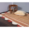 thumbnail image 3 of 6 x 6 Feet Square ( 180 cm x 180 cm ) Natural Jute with Red Scalloped Area Rugs , Home Decor Rugs, 3 of 5