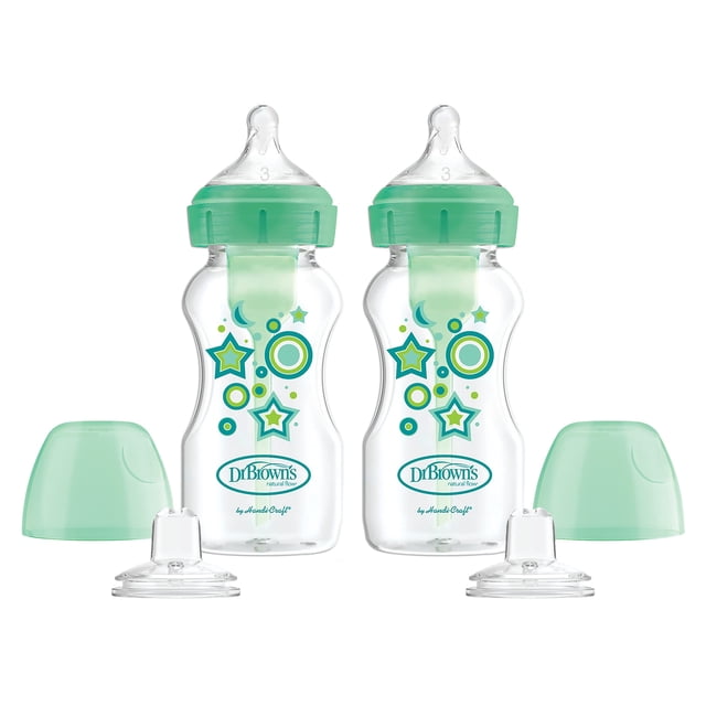 Kit inicial de botellas para sorber Dr. Brown's Anti-Colic, 270 ml, 6 m+, paquete de 2