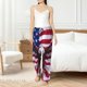 thumbnail image 4 of Fotbe USA Eagle with Spread Wings Pantalones de Pijama para Mujer, Pantalones de Dormir, Pantalones Pj con Cordón y Bolsillos-Small, 4 of 6