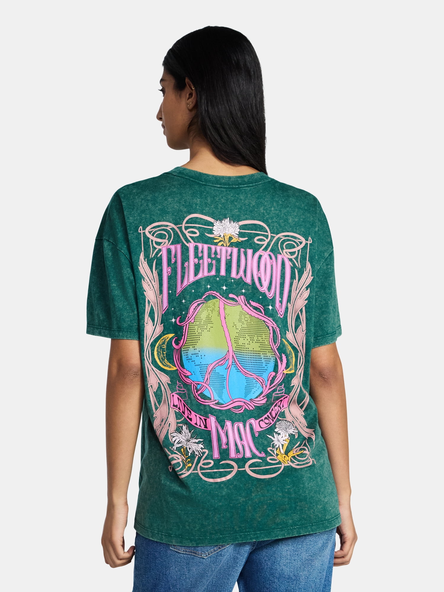 Fleetwood Mac Women's Graphic Print Tour Tee with Short Sleeves, Sizes XXS-XXL