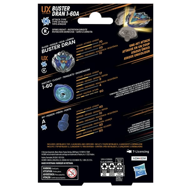 Beyblade X Buster Dran Starter Pack with Top & Launcher - Walmart