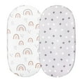 thumbnail image 1 of PEACNNG Bassinet Sheet Set 2 Pack Fitted Bassinet Sheets for Baby Boy  Universal Microfiber Soft Cradle Sheets for Oval Rectangle and Hourglass Bassinet Mattress, 1 of 5