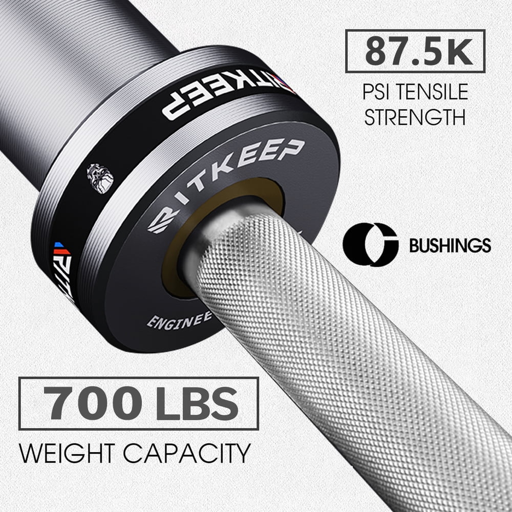 RitKeep 7ft Olympic Barbell Weight Bar 45 LB Bench Press Bar Work Out Equipment for Home 700 LBS Max Capacity Weightlifting