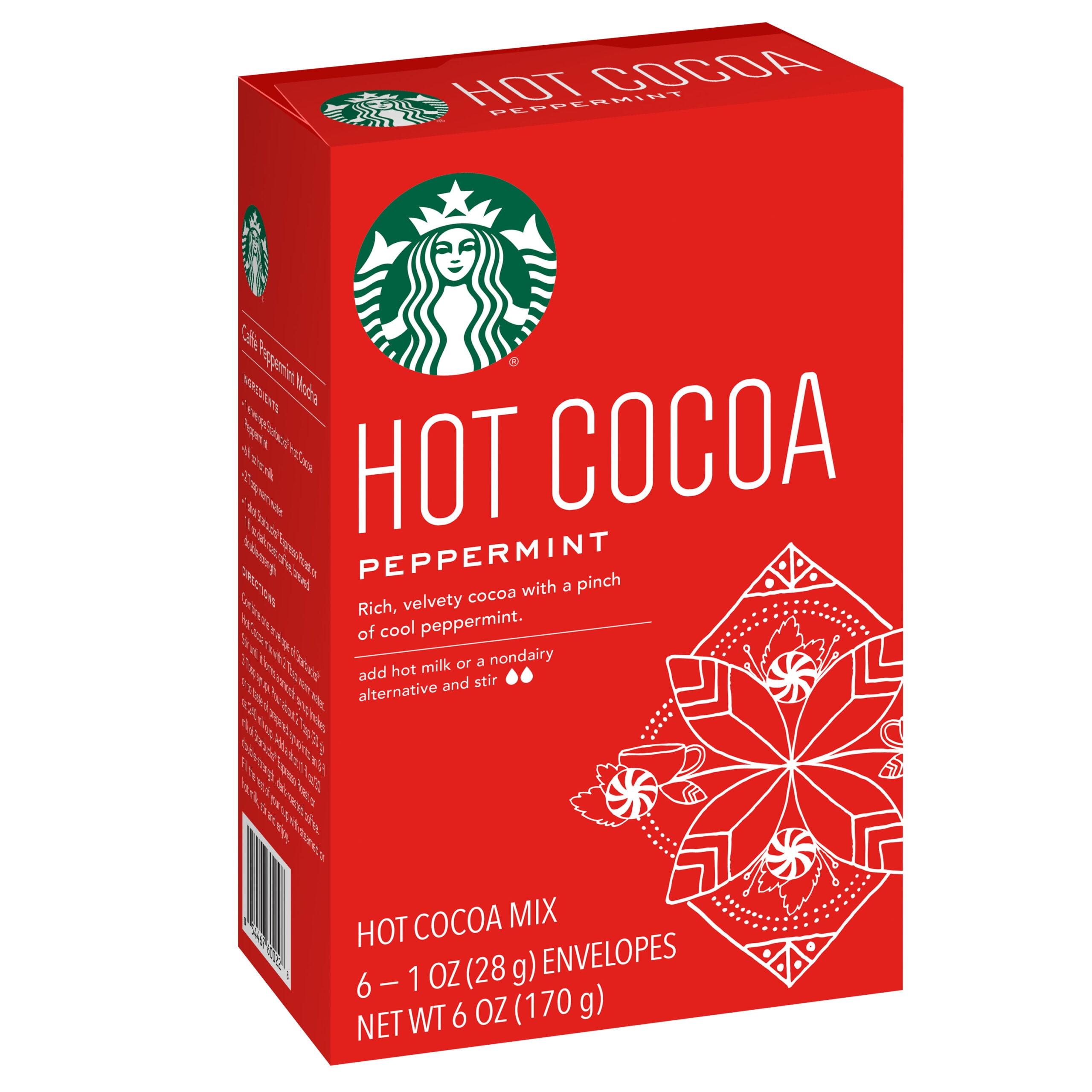 (3 pack) Starbucks Peppermint Hot Cocoa Mix, 6 Count Box