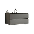 thumbnail image 3 of 36" Wall Mount Space Grey Bathroom Vanity with Ceramic Sink with Three Faucet Holes, Large Storage Floating Bathroom Vanity for Modern Bathroom, Pre-assembled, 3 of 5