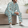 thumbnail image 7 of Naloa Funny Cartoon Pugs Men’s Pajamas Set - Long Sleeve Button Down Sleep Shirt and Pajama Bottoms Sleepwear Set-Large, 7 of 7
