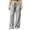 Gray, variant on Edvintorg Trousers Pants for Women Plus Size Elastic Waisted Casual Pant Loose Wide Leg Stretch Trouser with Drawstring Womens Fashion White S-3XL