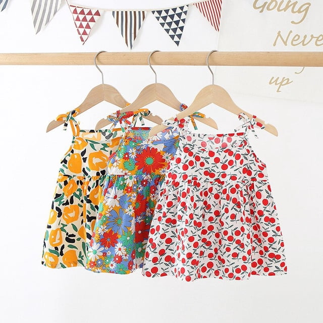 2023 Summer Baby Girl Dress Strawberry Print Newborn Infant Dresses Christening Gowns Princess Birthday Dress for Baby Girl9100 He Qiyong unisex