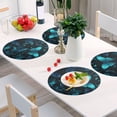 thumbnail image 5 of 15 Inch Round Grid Plate Mats Heat Non-Slip Resistant PVC Placemats for Kitchen Dining Table Decor Blue-green Butterfly Pattern 4PCS, 5 of 5
