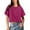 Hot Pink, variant on Vivianyo HD Casual Women's Summer Short Sleeve T-Shirt Women's Solid Round Neck Short Exposed Navel Top With Back Design And Pockets Loose Fitting T-shirt Short Sleeved Round Neck Top/shirt
