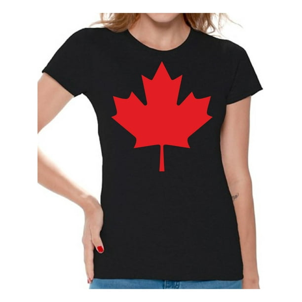 Women's Canada Red Leaf Proud Canadian Graphic Tshirt