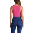 thumbnail image 3 of INSPIRE CHIC Sleeveless Bodysuit for Women's Asymmetrical Halter Neck Tank Top XS Hot Pink, 3 of 6