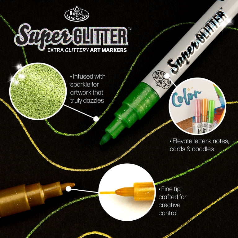 Glitter Art Markers 6-Piece Set with Fine Tips photo 5