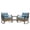 Blue, variant on Howcool 3-Pcs Outdoor 2 Rocking Chairs & 1 Side Table Sectional, Rattan Paio Chat Set with Cushions