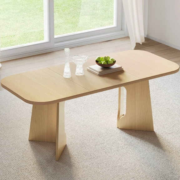 Guyii Rectangular Dining Table for 4/6/8 People, 70.86" Kitchen Table with Sturdy Base, Modern Stylish Dining Room Table for Kitchen, Home