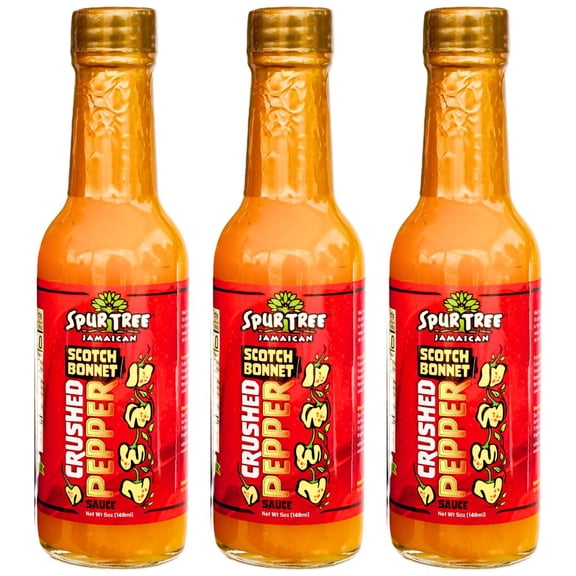 Spur Tree Jamaican Scotch Bonnet Hot Pepper Sauce, 3 pack 5 oz bottles