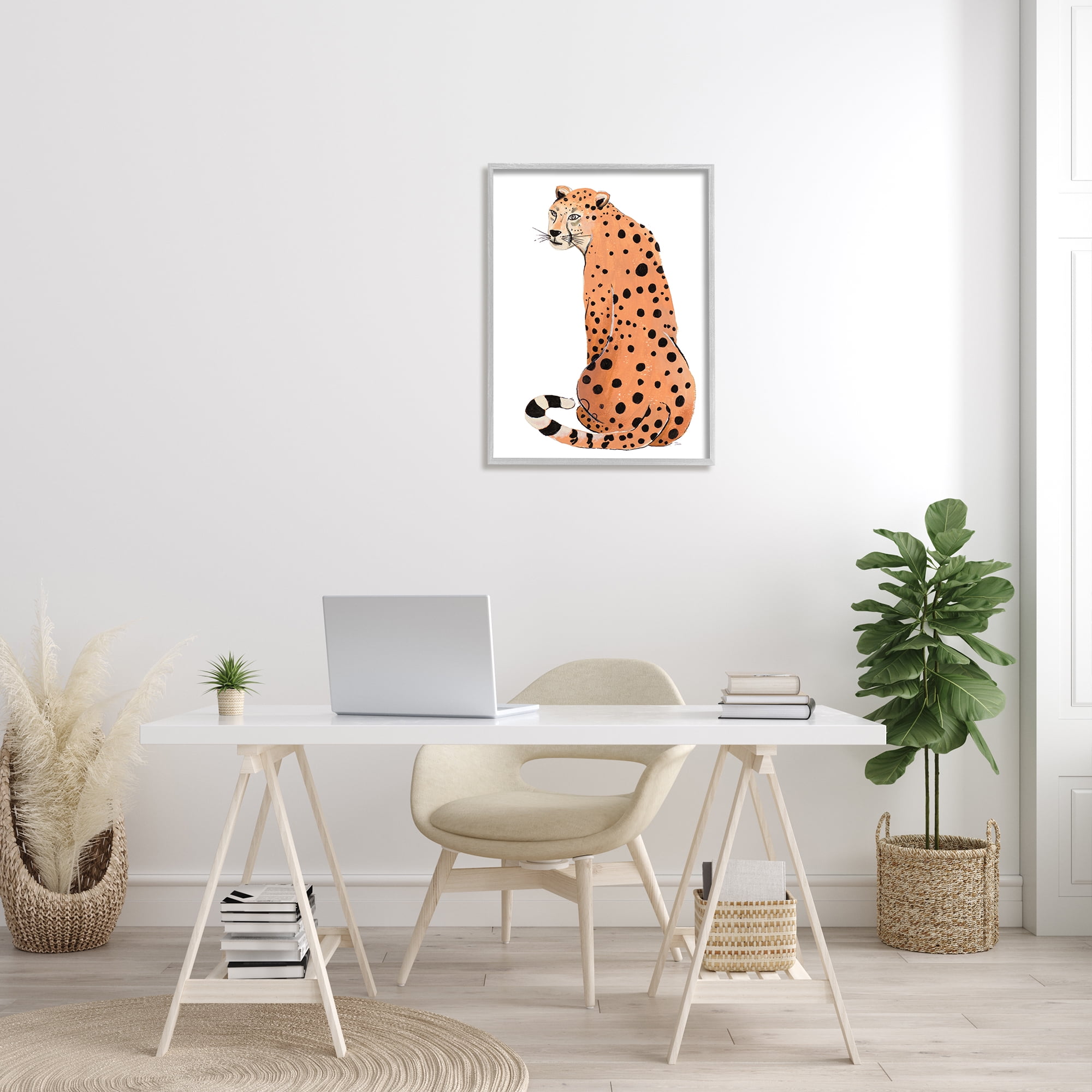 Stupell Home Décor Industries Orange Jungle Cat Bold Spots Safari Animal, 24 x 30, Designed by Patricia Pinto