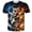 Black, variant on T Shirts for Men Lapel Short Sleeve Cat Guitar Print Loose Fit Men Tops