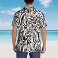 thumbnail image 4 of Susaid Leopard And Zebra Print Short Sleeve Shirts Button Down Casual Shirts Summer Beach Aloha Button Down Short Sleeve for Men ,X-Large, 4 of 7