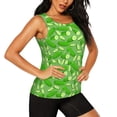 thumbnail image 2 of Haiem Green Cucumber Printed Women's Workout Tank Top, Quick-Dry Sleeveless Gym Shirt, Breathable Lightweight Athletic Top for Running, Yoga, and Casual Wear-Medium, 2 of 7