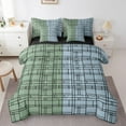 thumbnail image 1 of Erosebridal Geometry Bedding Sets Queen Size for Adult, Green Blue Comforter Sets with Sheets, Abstract Stripes Reversible Bed Set, Ultra Soft Room Decor, 7 Pieces, 1 of 5