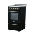 thumbnail image 4 of Forno Pallerano 20 Inch Freestanding Electric Range in Black with Antique Brass, Compact Design, 4 of 5