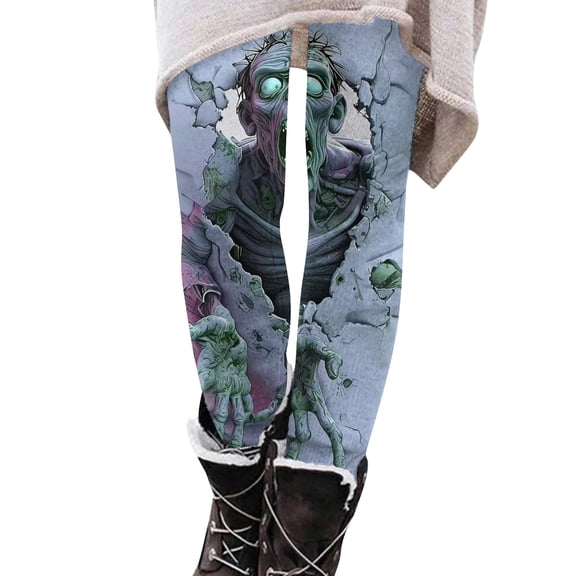 DORKASM Women's Halloween Leggings High Waist Slim Fit Ghost Yoga Pants Spider Funny Print Leggings Pumpkin Comfy Fall Trousers Purple Pink M