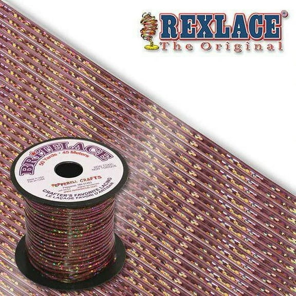 Pepperell Rexlace Britelace Holographic Plastic Lacing - 50 yards, Red Holographic
