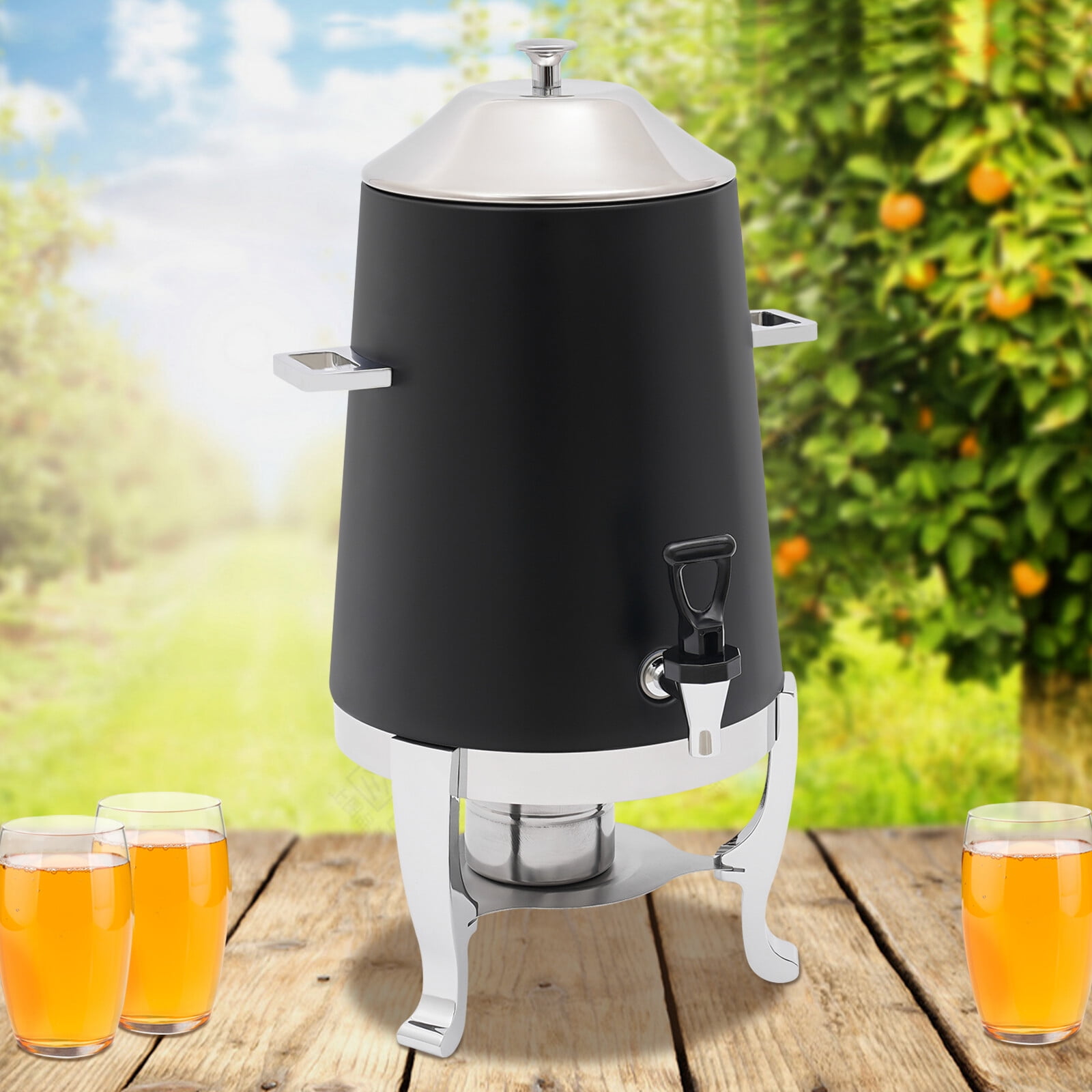 Beverage Dispenser for Coffee Tea Hot Water with Stand & Fuel Holder Black New!