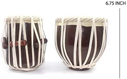 India Meets India Handicraft Miniature Musical Instrumental Set - Clarinet 8.5" and Tabla Drum 7" [Mango Wood - BROWN & YELLOW] - for 5-6 yrs Kids/Home Décor-Best Gift Made By Awarded Indian Artisan