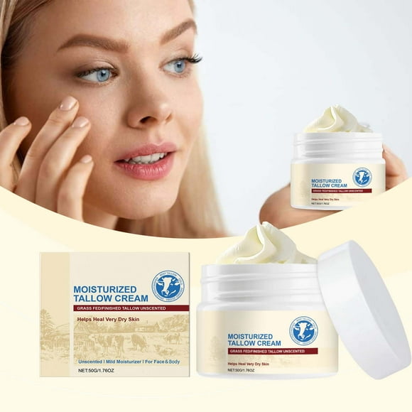Savings! Gspmoly Moisturizer, Beef Tallow Face Moisturiser Grass Fed Beef Tallow for Skin Care - Natural Lotion Whipped Beef Tallow Cream for Face and Body Sensitive Skin Face Cream
