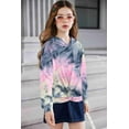 thumbnail image 2 of Arshiner Hoodies for Teen Girls Twist Front Tie Dye Hooded Sweatshirt Casual Long Sleeve Tops, 2 of 5