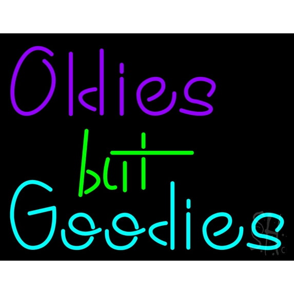 Oldies But Goodies LED Neon Sign 24 x 31 - inches, Clear Edge Cut Acrylic Backing, with Dimmer - Bright and Premium built indoor LED Neon Sign for Bar decor.