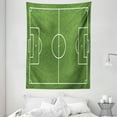 thumbnail image 1 of Teen Room Decor Tapestry, Soccer Field Grass Motif Stadium Game Match Winner Sports Area Print, Wall Hanging for Bedroom Living Room Dorm Decor, 60W X 80L Inches, Fern Green White, by Ambesonne, 1 of 2