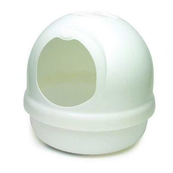 Caja de Arena Tipo Domo Petmate Booda Blanco Perla Metálico