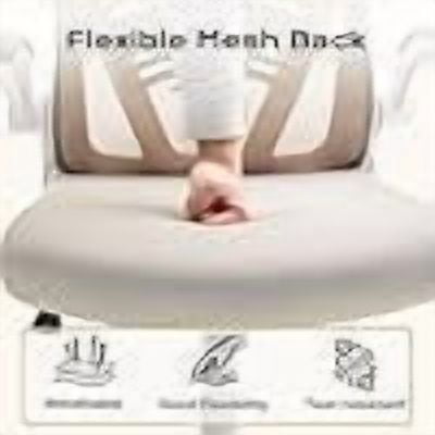 Ergonomic High-Back Mesh Office Chair – Adjustable Headrest & Flip-Up Armrests, Desk Chair with Wheels, 300 lbs Capacity for Home or Study, White