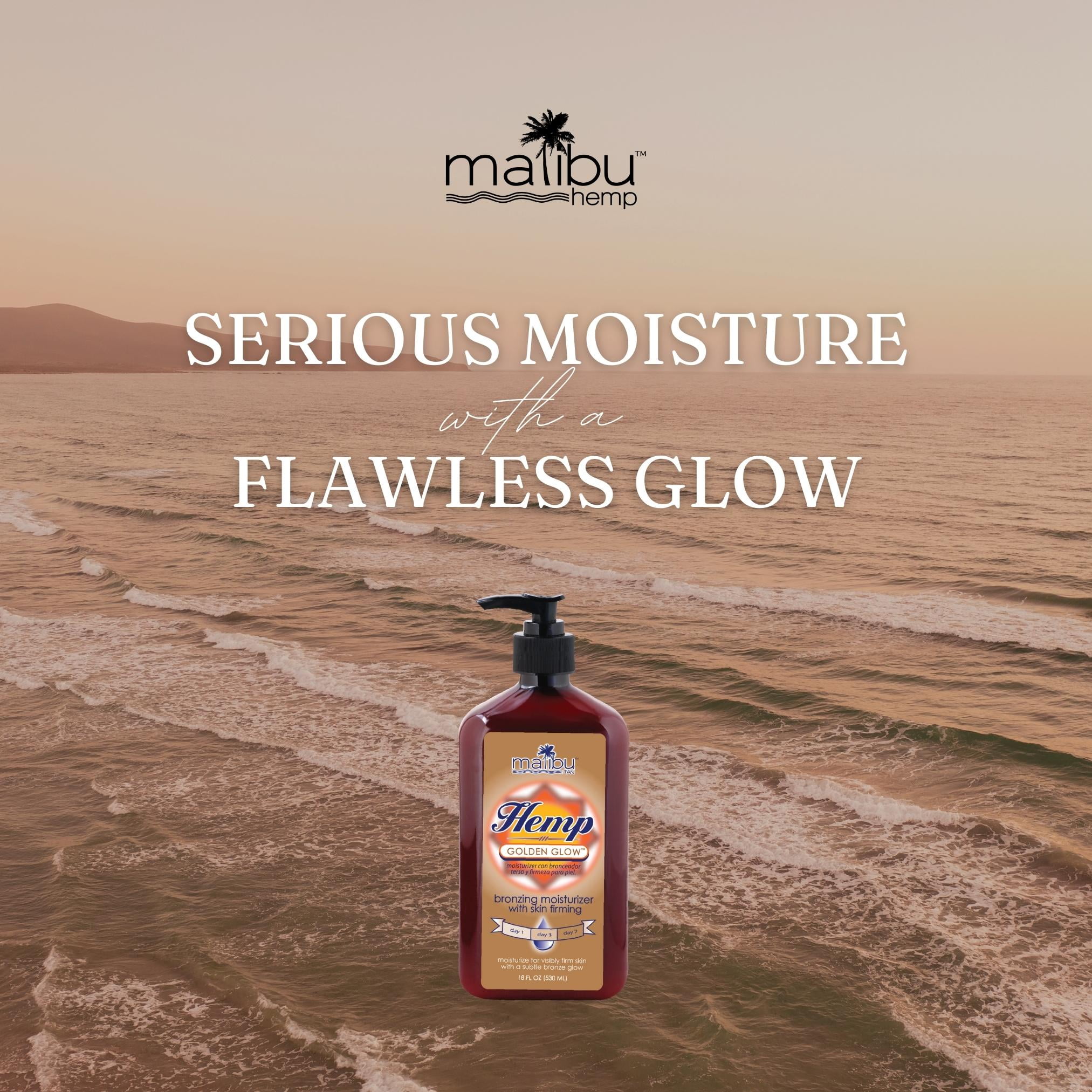 Malibu Tan Hemp Golden Glow Bronzing Moisturizer for Dry Skin