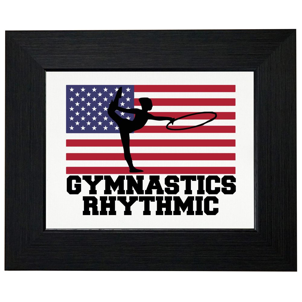 USA Olympic - Gymnastics Rhythmic - Flag - Silhouette Framed Print
