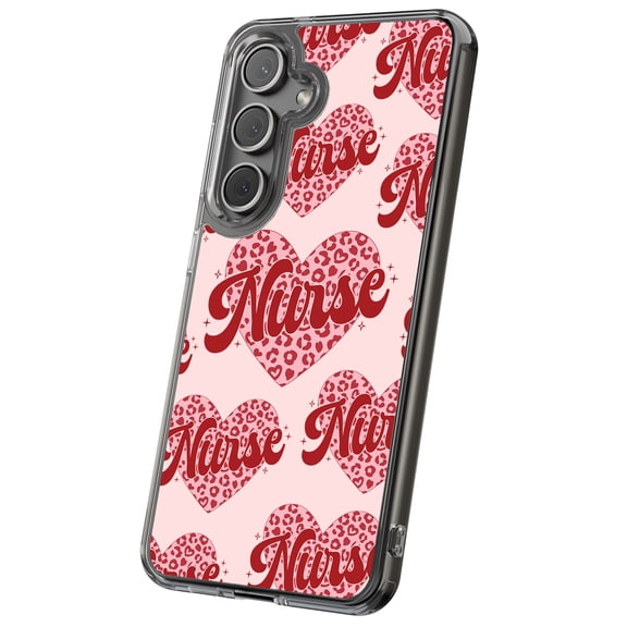 For Samsung Galaxy S21 Plus, Hybrid Clear, Nurse Leopard Print, USA