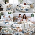 thumbnail image 6 of Blue Brown Spring Floral Bedding 3 Piece Duvet Cover Set Twin Size, Summer Botanical Elegant Soft Microfiber Comforter Cover with Zipper Closure & Pillowcases, Wrinkle & FadeResistant Quilt Cover, 6 of 9