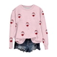 thumbnail image 2 of Ayfxijin Pullover Sweaters for Women,Women's Printed Loose Long Sleeve Blouse Round Neck Hoodless Sweatshirts Top, 2 of 4