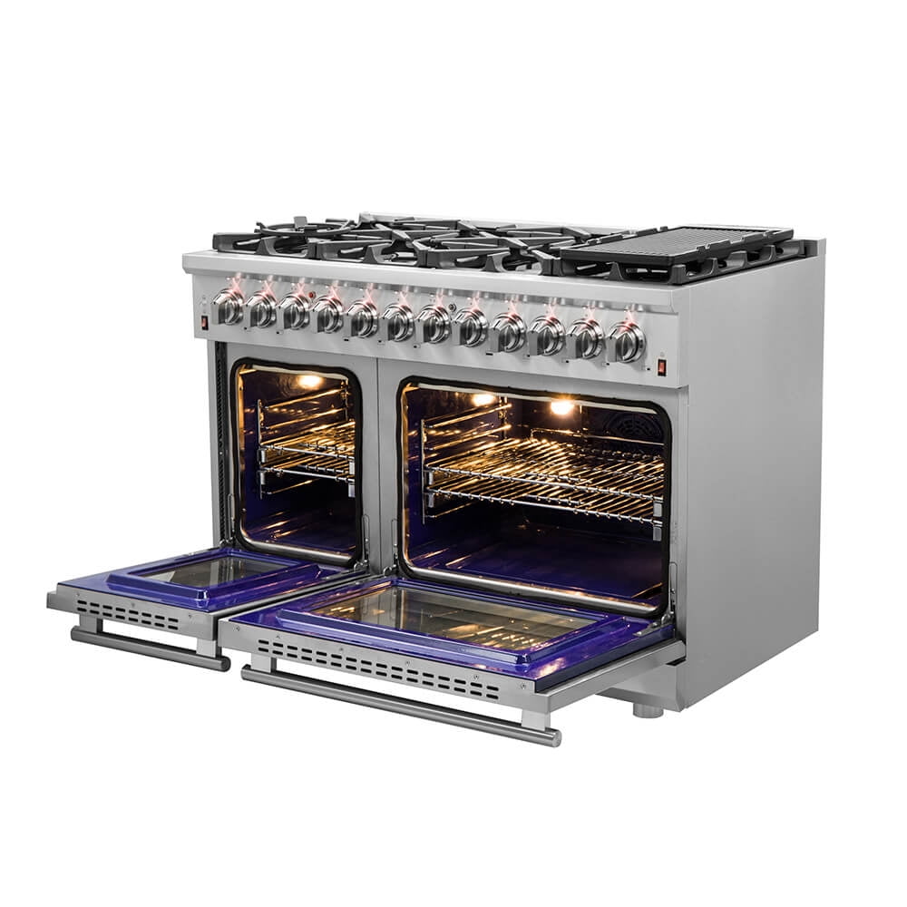 Forno FFSGS612548 48 inch Cossato Stainless Duel Fuel Electric Oven & Gas Surface Range