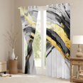 thumbnail image 3 of Homewish Fluid Ink Geometric Kitchen Curtains,Abstract Modern Black Out Curtains Pack of 2 (42x63 Each),Black Gold, 3 of 6