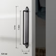 thumbnail image 2 of Goo-Ki 2 Pack Matte Black Cabinet Pulls with Backplate, 7.6"(192mm) Hole Center Zinc Alloy Cabinet Dresser Handles for Bar Cupboard Closet Wardrobe (G013), 2 of 6